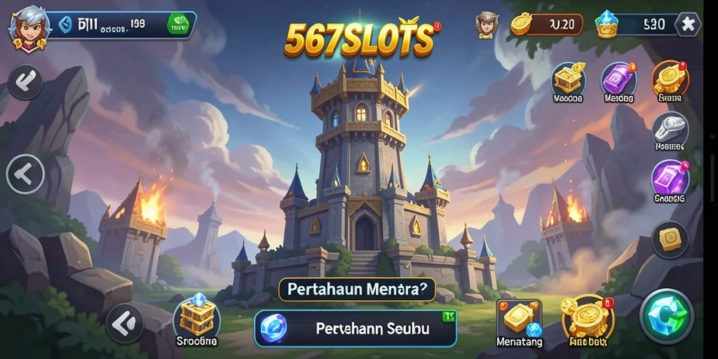 Gameplay seru Tower Defense di 567SLOTS dengan grafis menawan.