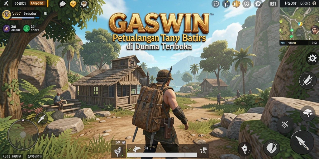 Tampilan gameplay GASWIN yang menakjubkan di dunia terbuka.