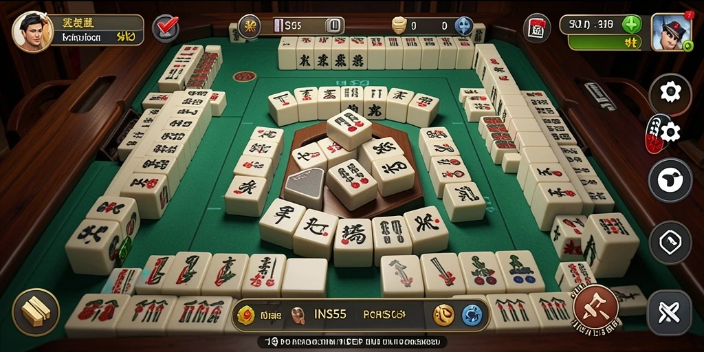 Tampilan gameplay <strong>INS55</strong> dengan ubin Mahjong yang menawan.