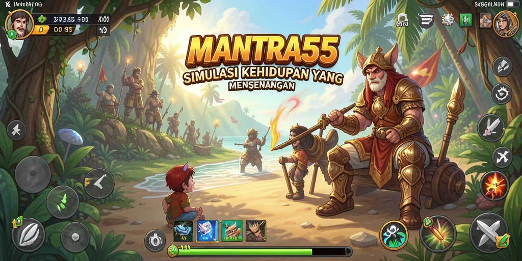 Screenshot gameplay <strong>MANTRA55</strong> yang menampilkan aktivitas sehari-hari yang menarik.
