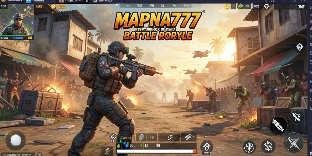 Tangkapan layar menampilkan aksi seru dalam gameplay Battle Royale.