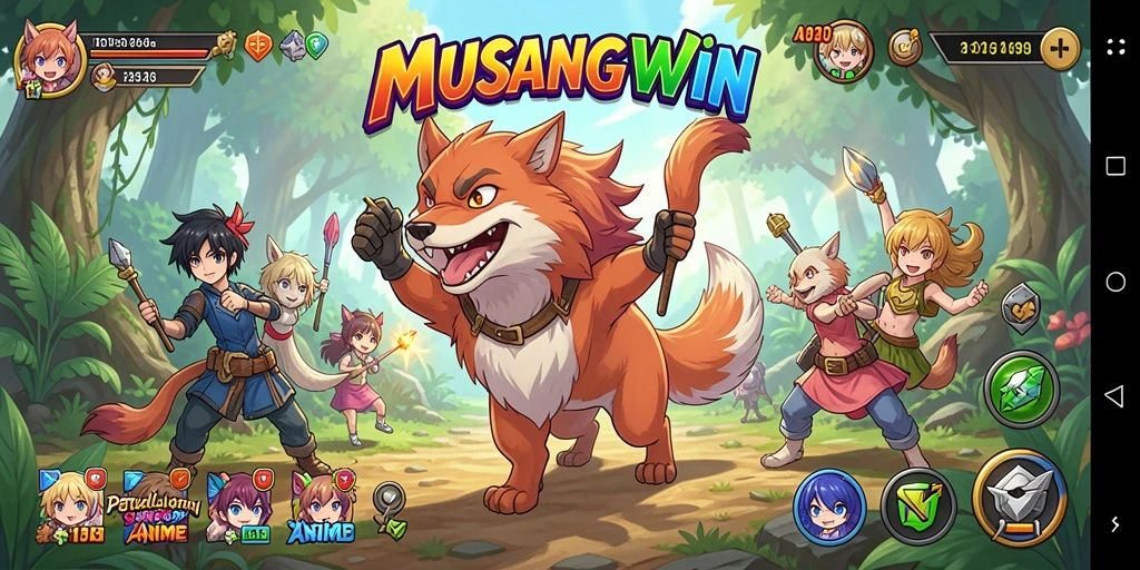 Tampilan gameplay seru dalam dunia Anime di MUSANGWIN.
