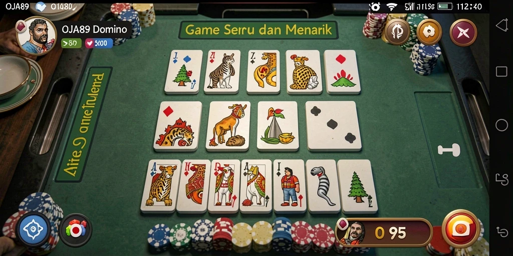 Tampilan menarik OJA89 dengan gameplay domino yang seru.