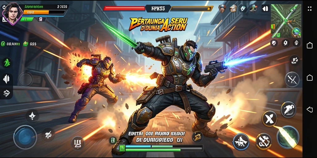 Tampilan gameplay menegangkan dari RK55 dengan aksi tanpa henti.